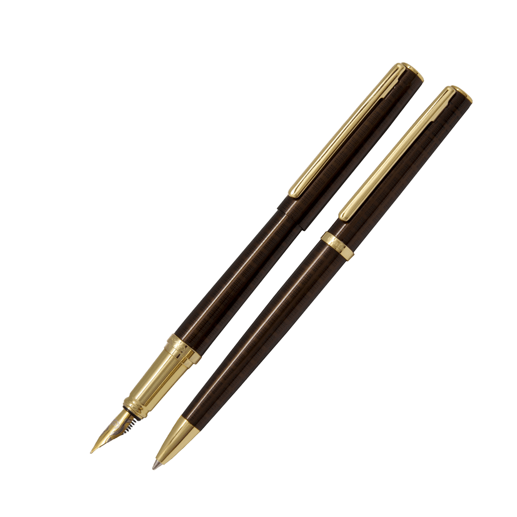 جفتی خودنویس و خودکار iplomat muller قهوه ای