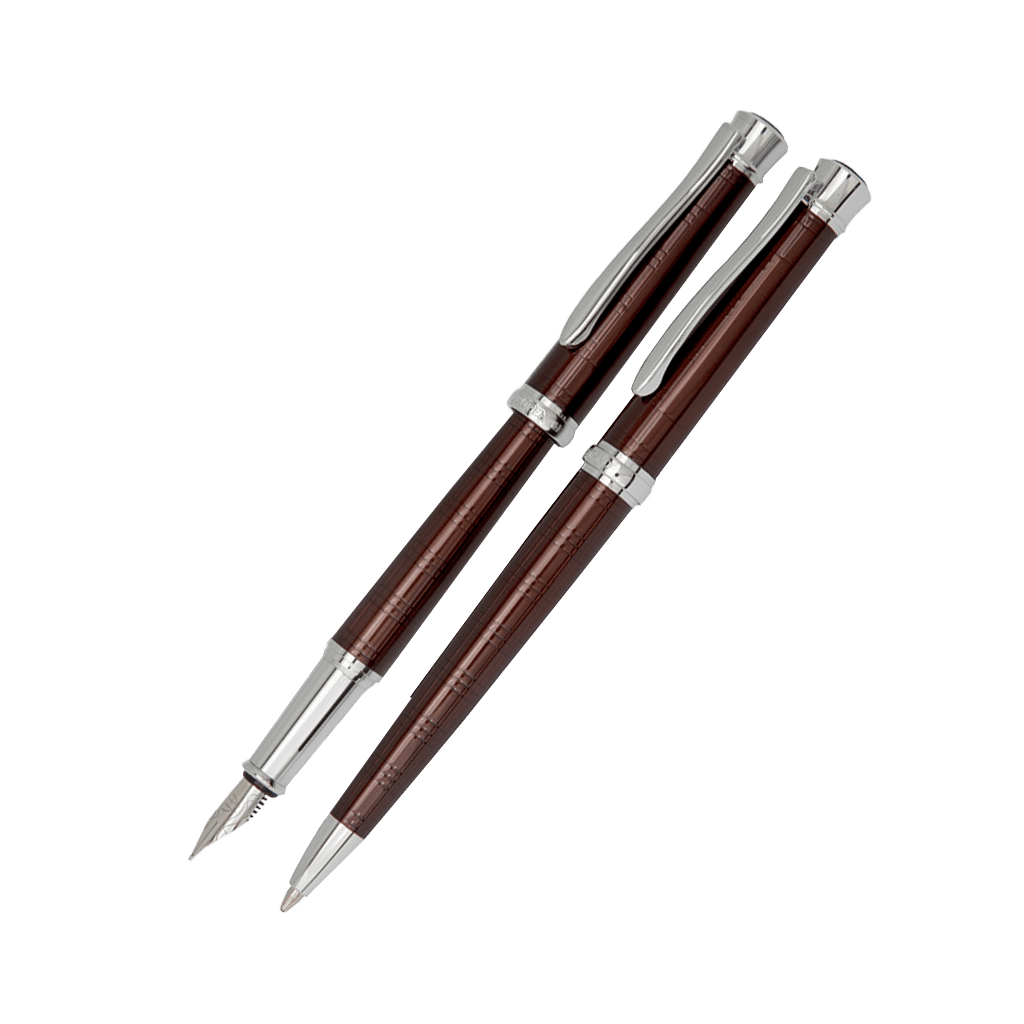 ست خودنویس و خودکار یوروپن مدل stand قهوه ای