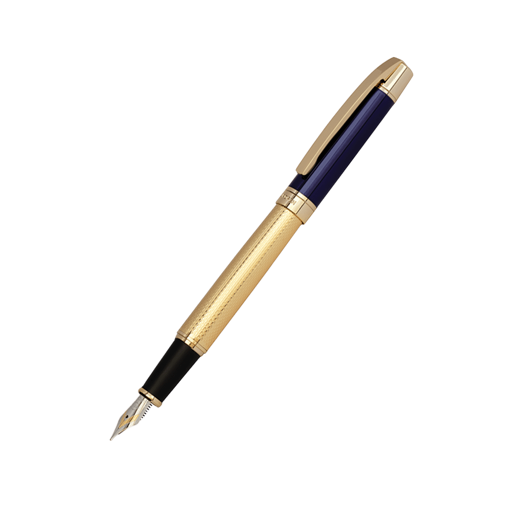 خودنویس تک یوروپن مدل clan طلایی آبی