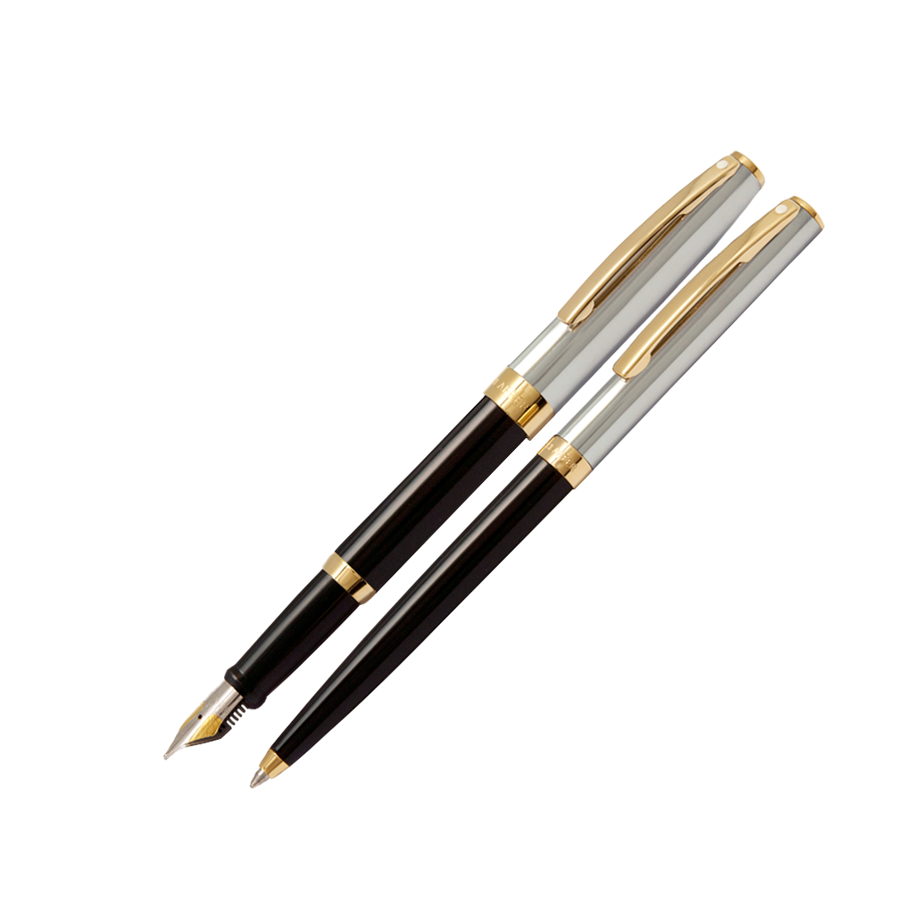 جفتی خودنویس و خودکار sheaffer sagaris نیمه کروم مشکی
