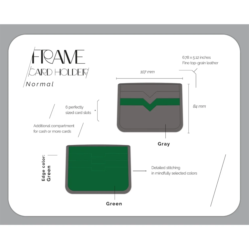 جاکارتی چرمی Jowhar Mini Frame Normal طوسی سبز