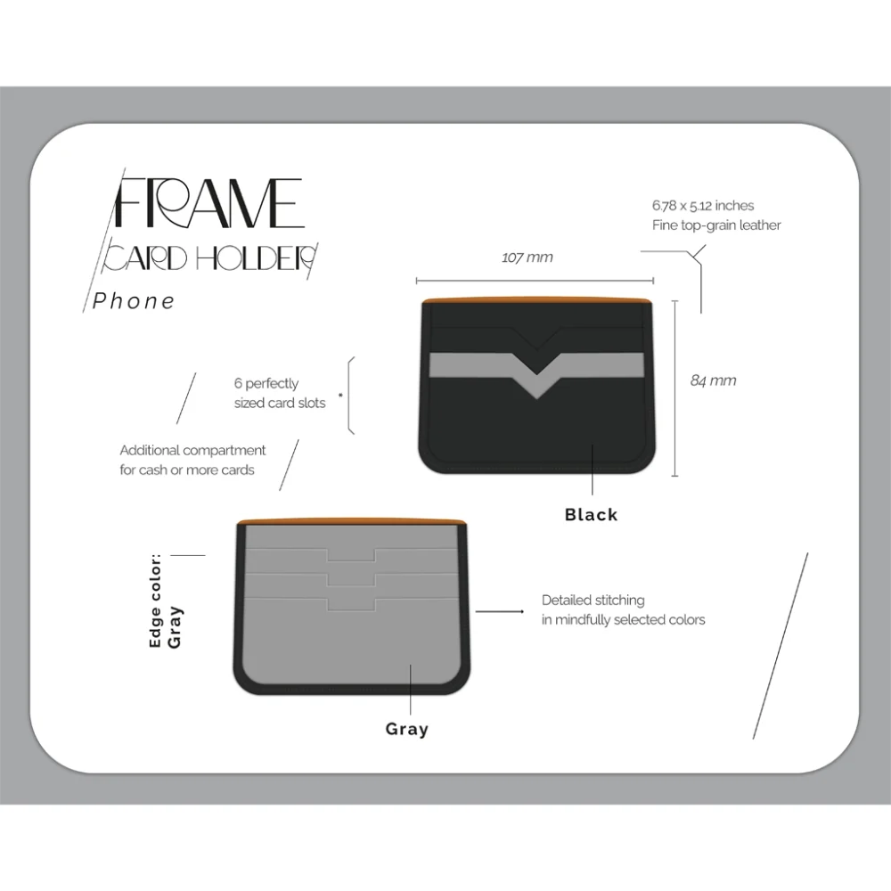 جاکارتی چرمی Jowhar Mini Frame Phone مشکی و طوسی details