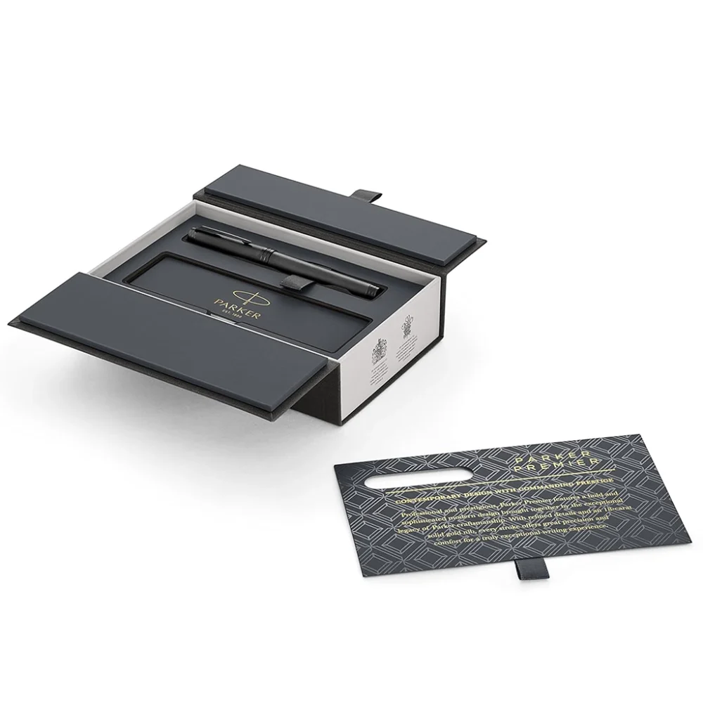 parker premier monchrome black fountain pen boxed