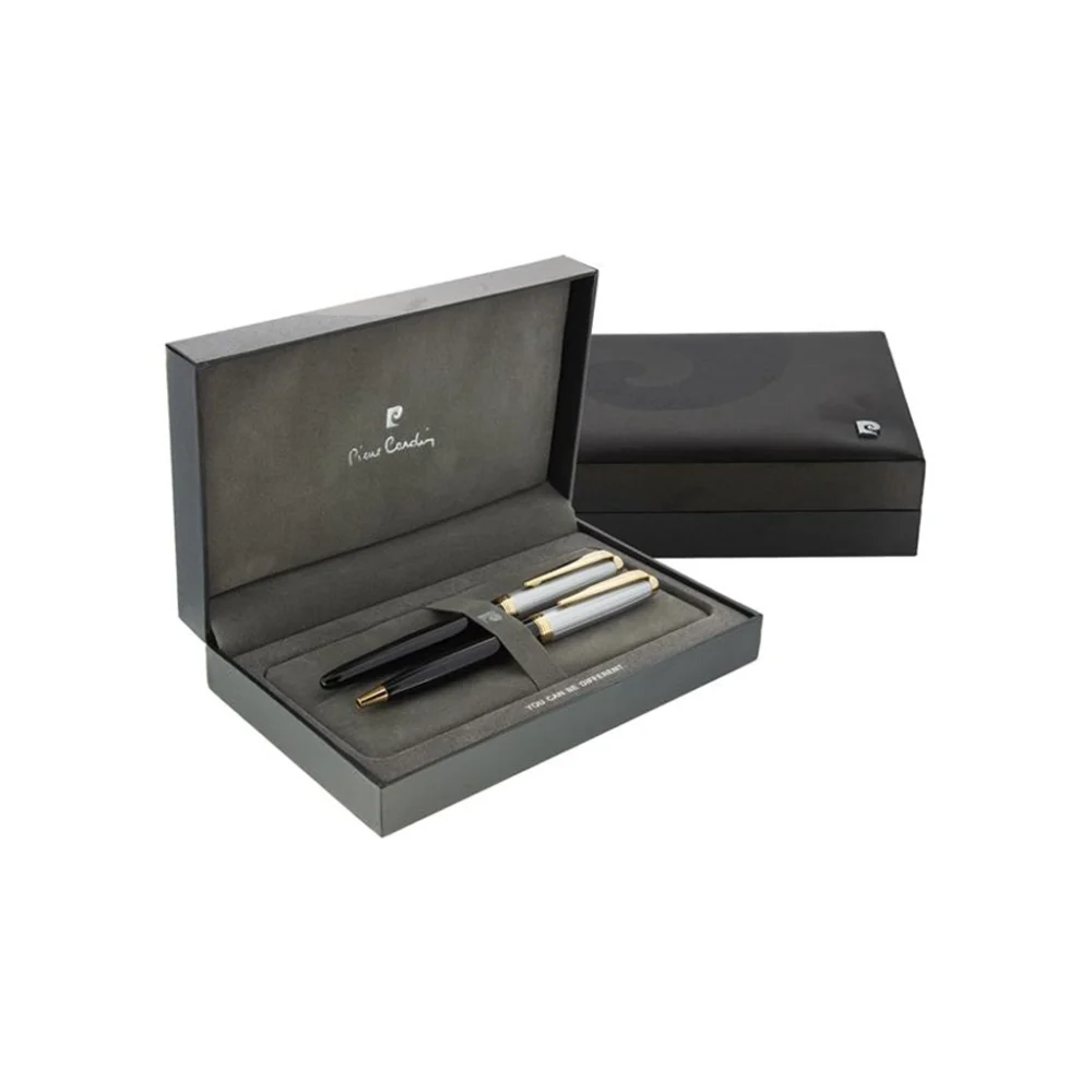 جفتی خودکار و خودنویس Pierre Cardin Leo مشکی لاکی نقره ای package
