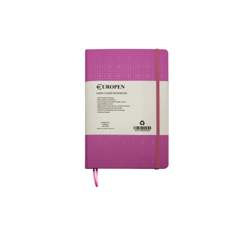 دفتر Europen A6 Hard Cover Small صورتی تیره