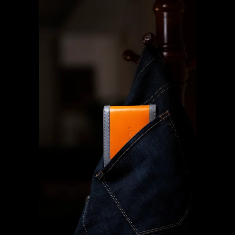 کیف چرمی Jowhar Frame Amber نارنجی و طوسی